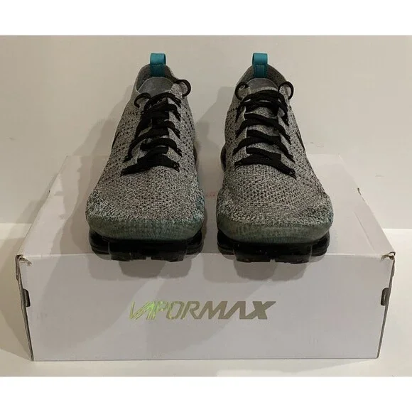 Nike Air VaporMax Flyknit 2 Mens 11.5 Black Dusty Cactus Hyper Jade Sneaker - Picture 7 of 16